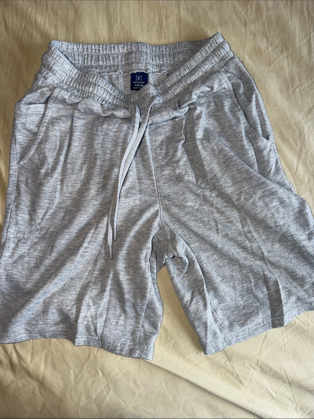 George Men's Heather Gray Knit Drawstring Athletic Shorts